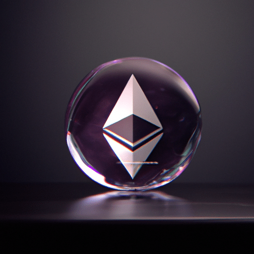 כדור בדולח עם לוגו Ethereum המשקף את התחזיות העתידיות